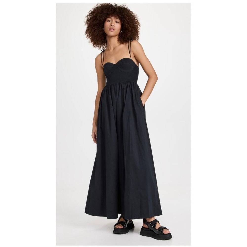 STAUD Landry Black Maxi Dress Size L NWT 350$ - Picture 8 of 13